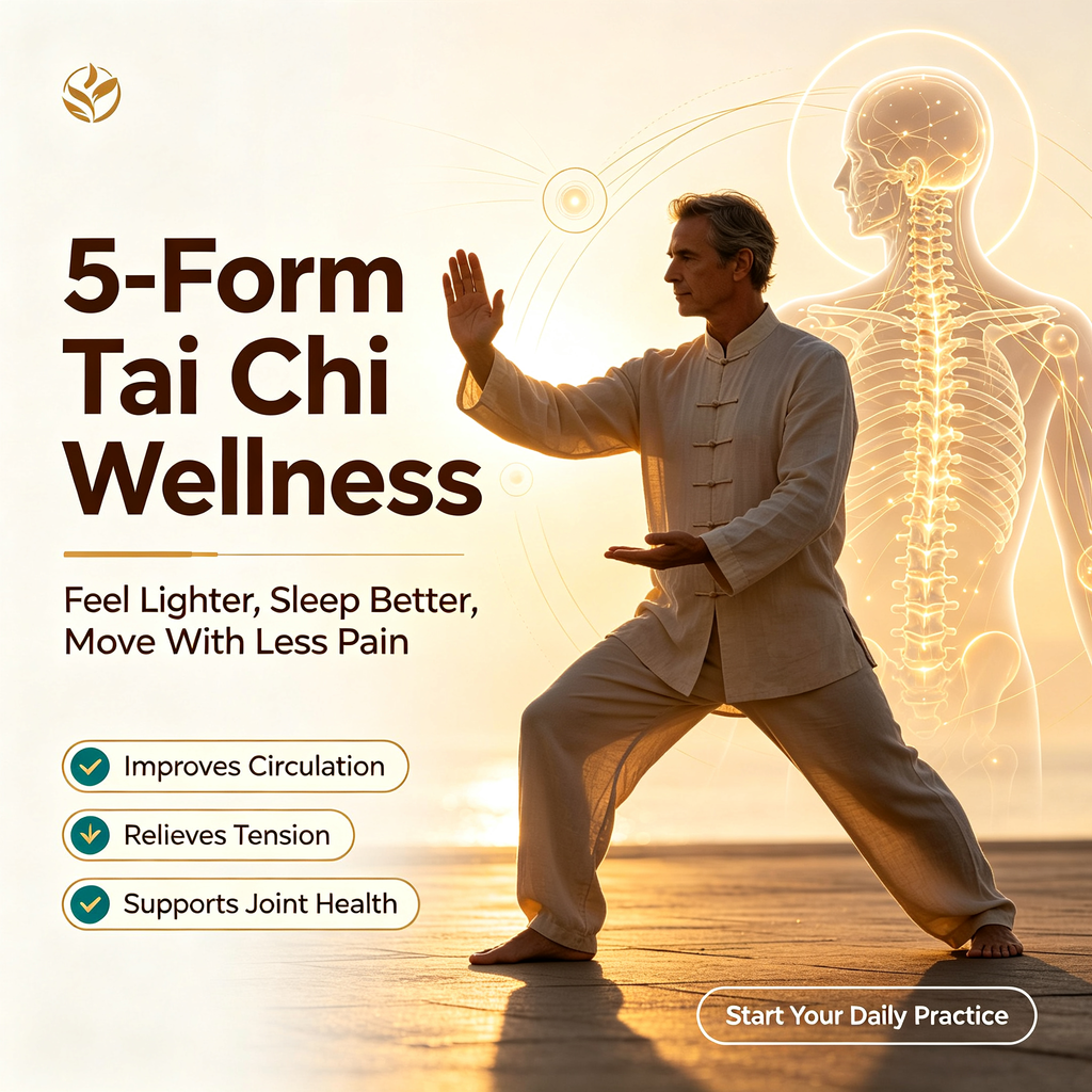 5-Form Tai Chi Wellness Program | Foundational Qi Training for Daily Vitality & Pain Relief